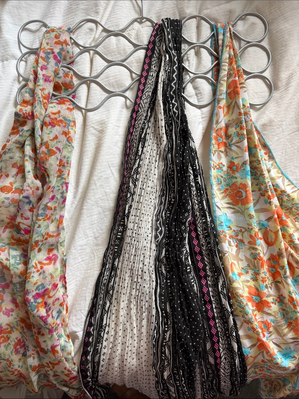 Neutral Black & White Patterned Scarf - Brand Unspecified